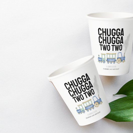 Gobelets En Papier Chugga Chugga Deux | 2e anniversaire | Tasses en p