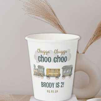 Gobelets En Papier Chugga Chugga Deux Deux 2e Anniversaire