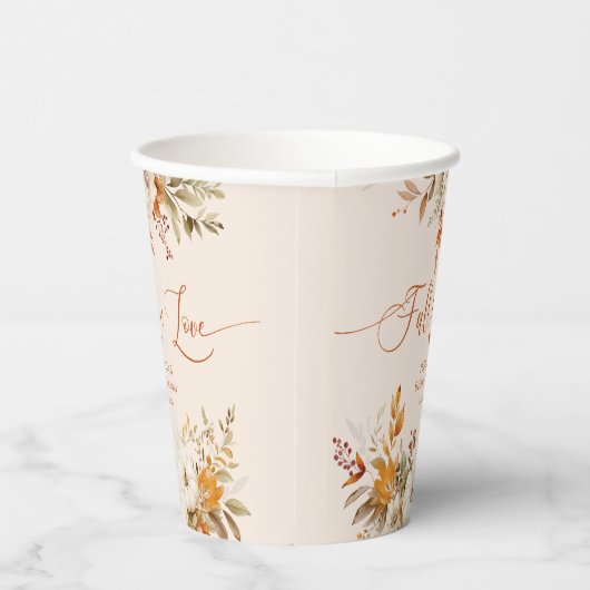 Gobelets En Papier Chute d'amour élégant rustique douche nuptiale (Droite)