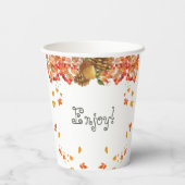 Gobelets En Papier Chute en amour Baby shower d'automne fleuri (Verso)