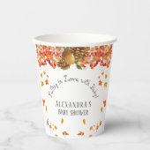 Gobelets En Papier Chute en amour Baby shower d'automne fleuri (Recto)