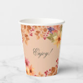 Gobelets En Papier Chute en amour Rustique Floral Fête des mariées d' (Verso)