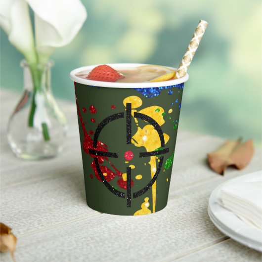 Gobelets En Papier Cibles de la parties scintillant de bal de peintur (Insitu)