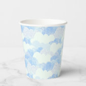 Gobelets En Papier Ciel blanc fluide bleu nuages texturés (Verso)