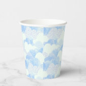 Gobelets En Papier Ciel blanc fluide bleu nuages texturés (Droite)