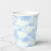 Gobelets En Papier Ciel blanc fluide bleu nuages texturés (Recto)