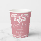 Gobelets En Papier Cielito lindo baby shower mexicain rose pâle (Recto)