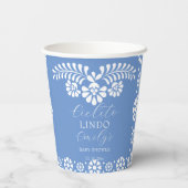 Gobelets En Papier Cielito lindo bleu poussiéreux baby shower mexicai (Verso)