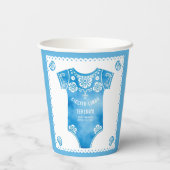 Gobelets En Papier Cielito Lindo carrosserie bleu garçon baby shower (Verso)