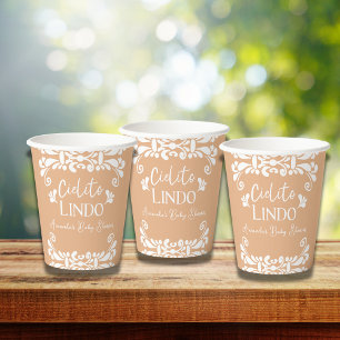 Gobelets En Papier Cielito Lindo Mexicaine Fiesta Baby shower neutre