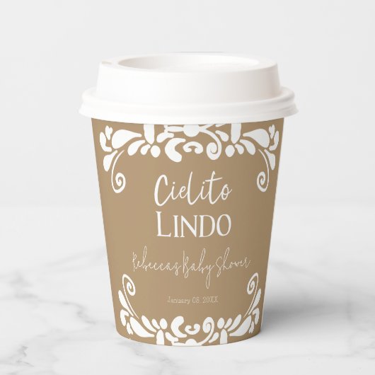 Gobelets En Papier Cielito Lindo Talavera Baby shower mexicain Fiesta (Verso)