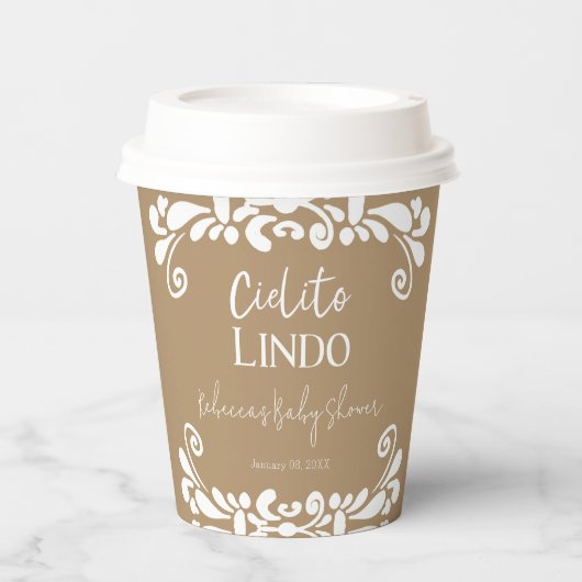 Gobelets En Papier Cielito Lindo Talavera Baby shower mexicain Fiesta (Recto)