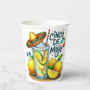 Gobelets En Papier Cinco de Mayo Casquette mexicain, citrons, Limes