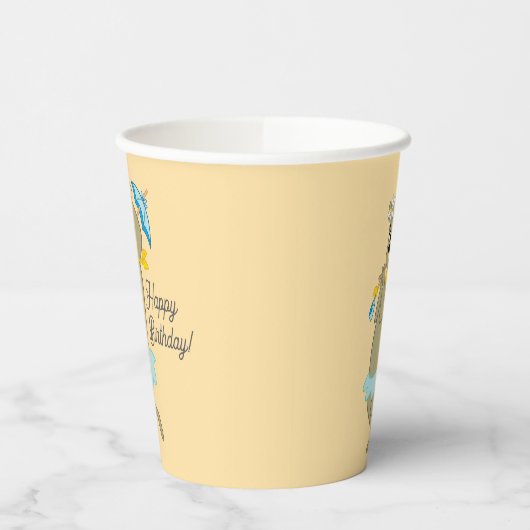 Gobelets En Papier Cindy Bear tenant le parasol (Gauche)