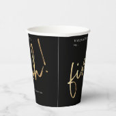 Gobelets En Papier Cinq Oh Black Gold Foil 50e fête d'anniversaire (Droite)