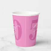 Gobelets En Papier Cinquante-cinquantième anniversaire rose (Droite)