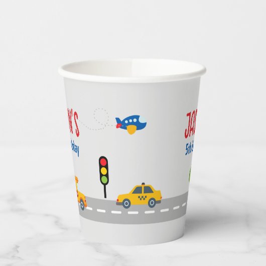 Gobelets En Papier Circulation urbaine gris mignon Fête d'anniversair (Gauche)