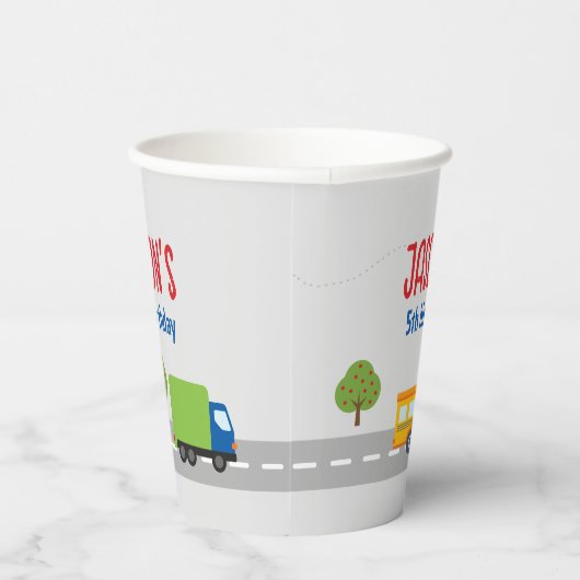 Gobelets En Papier Circulation urbaine gris mignon Fête d'anniversair (Droite)