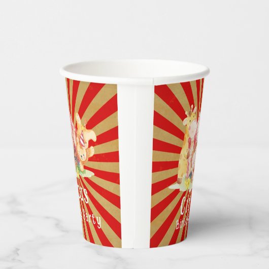 Gobelets En Papier Cirque Animaux Fête d'anniversaire (Droite)