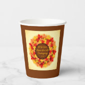 Gobelets En Papier Citation Bible Automne Feuilles Thanksgiving (Verso)