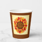 Gobelets En Papier Citation Bible Automne Feuilles Thanksgiving (Recto)