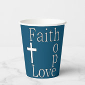 Gobelets En Papier Citation chrétienne "Faith Hope Love" (Verso)