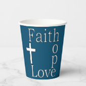 Gobelets En Papier Citation chrétienne "Faith Hope Love" (Recto)