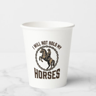 Gobelets En Papier Citation de cheval drôle Design vintage de conduit