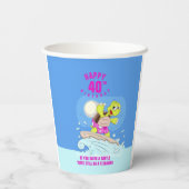 Gobelets En Papier Citation drôle de 40ème anniversaire (Verso)