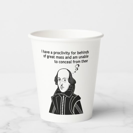 Gobelets En Papier Citation drôle de Shakespeare (Recto)