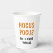 Gobelets En Papier Citation Hocus Pocus Funny Halloween | Orange (Verso)