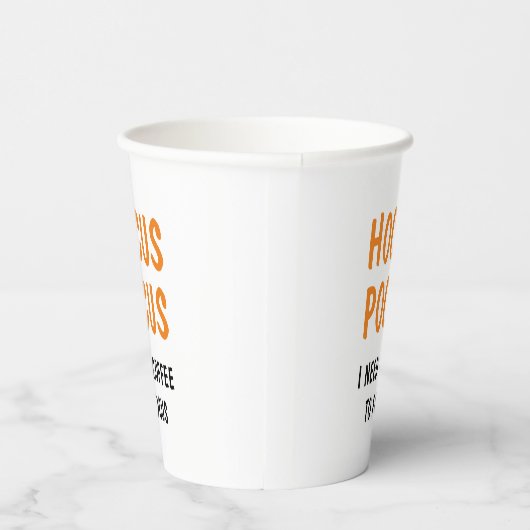 Gobelets En Papier Citation Hocus Pocus Funny Halloween | Orange (Droite)