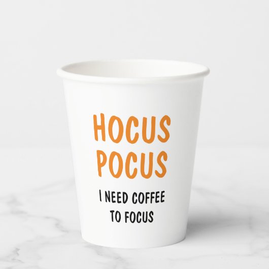 Gobelets En Papier Citation Hocus Pocus Funny Halloween | Orange (Recto)