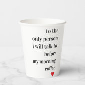 Gobelets En Papier Citation romantique moderne (Verso)