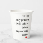 Gobelets En Papier Citation romantique moderne (Recto)