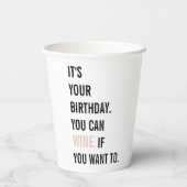 Gobelets En Papier Citations d'anniversaire amusantes | Joyeux annive (Verso)