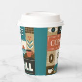 Gobelets En Papier Citations de café coloré (Gauche)