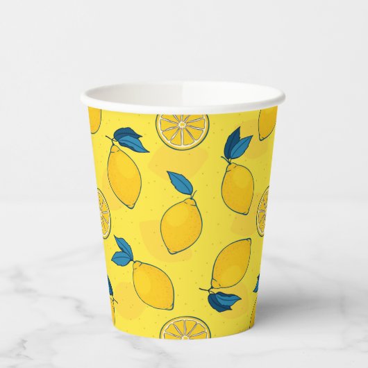 Gobelets En Papier Citron Citrus frais (Gauche)