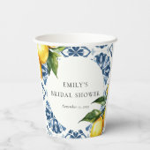 Gobelets En Papier Citron Citrus Positano Fête des mariées italienne (Verso)