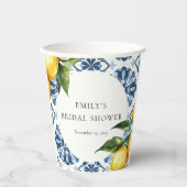 Gobelets En Papier Citron Citrus Positano Fête des mariées italienne (Recto)