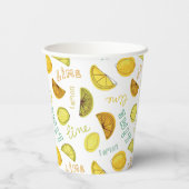 Gobelets En Papier Citron et citron vert Motif (Verso)