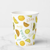 Gobelets En Papier Citron et citron vert Motif (Recto)