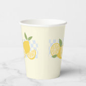 Gobelets En Papier Citrons d'été À damiers frais (Droite)