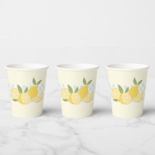 Gobelets En Papier Citrons d'été À damiers frais