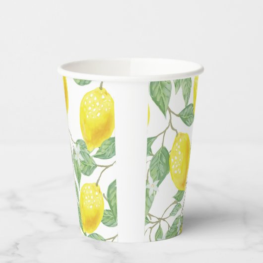 Gobelets En Papier Citrons et Feuille Conception tasse de papier (Gauche)