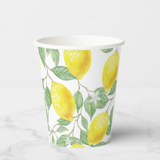 Gobelets En Papier Citrons et Feuille Conception tasse de papier (Recto)