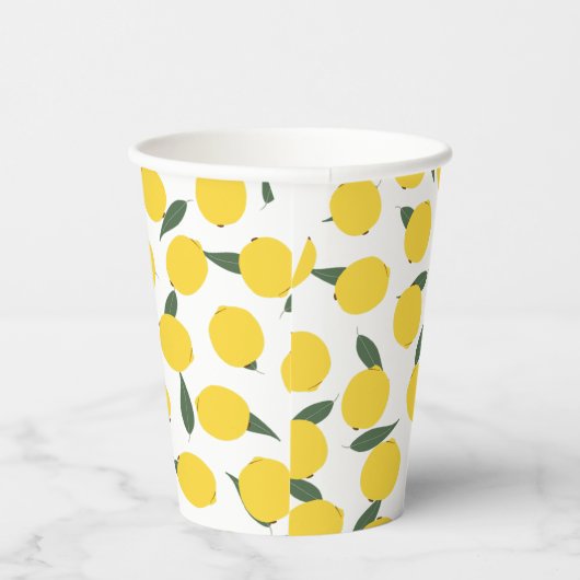 Gobelets En Papier Citrons jaunes et Feuilles verts (Droite)