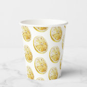 Gobelets En Papier Citrons Jaunes Modernes Motif & Squeeze La Journée (Verso)