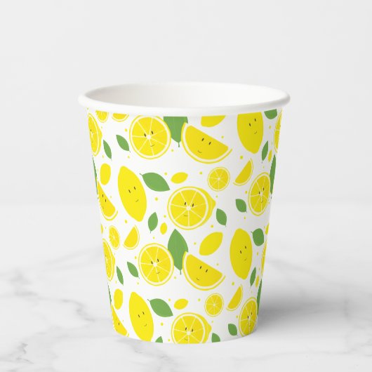 Gobelets En Papier Citrons mignons (Recto)