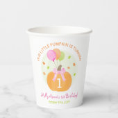 Gobelets En Papier Citrouille 1er premier anniversaire fille mignonne (Verso)